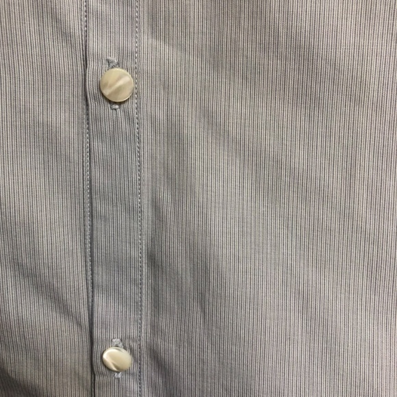 John Varvatos Mens Large fine blue pinstripe button front dress shirt - Picture 5 of 6